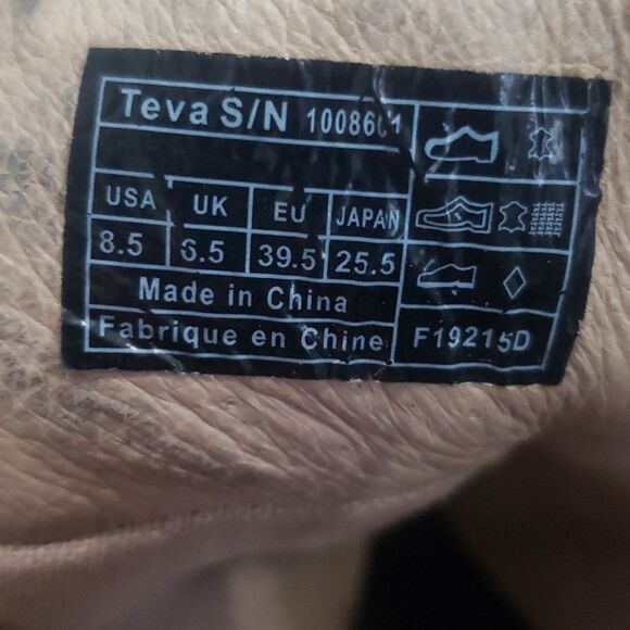 Teva Boot Womens 8.5 De La Vina Taupe Suede Ankle Braided Straps Waterproof - Picture 7 of 7